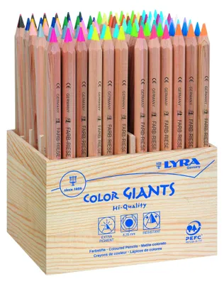 Produktbild von LYRA Farb-Riese® natur, Farbstifte, Holzaufsteller 96 Stifte