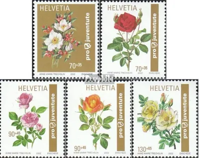 Produktbild von Briefmarken Schweiz 2002 Mi 1810-1814 (kompl.Ausg.) gestempelt Rosenzüchtungen