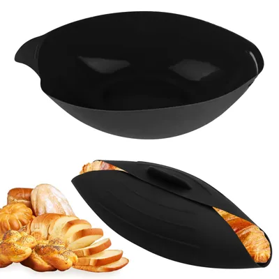 Productafbeelding van 3-in-1 Broodbakvorm Oval, 24,5x9 cm, Zwart Siliconen Bakvorm