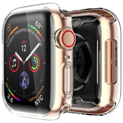 Image de AVANA Housse de protection pour Apple Watch Series 6 / 5 / 4 / SE 3/2/1 44mm Housse 360° TPU Case iWatch Cover Protection d'écran Transparent