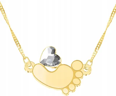 Produktbild von Goldkette mit Babyfuß, Babyfüße, Kind, SILBER 925