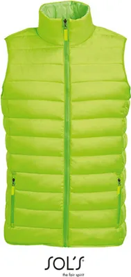 Produktbild von SOLs 01436 | Herren Lightweight Bodywarmer Wave / Hoher Kragen - Farbe: Neon Lime - Größe: XL