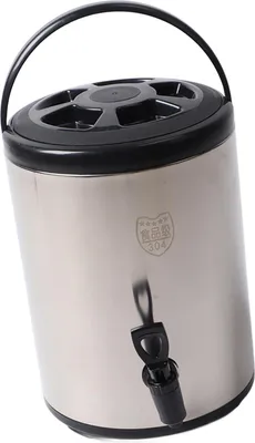 Obrázek produktu pro 304 Stainless Steel Insulated Beverage Dispenser 8 Liter Hot Cold Beverage Dispenser Commercial Double Layer Bucket Black 8L