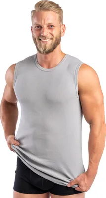 Produktbild von HERMKO 3040 Herren Muskelshirt aus 100% Baumwolle, Unterhemd Atlethic Vest Rundhals viele Farben, Größe:D 4 = EU S, Farbe:grau