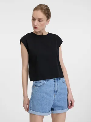 Produktbild von Orsay Schwarzes Damen-T-Shirt mit kurzen Ärmeln XS