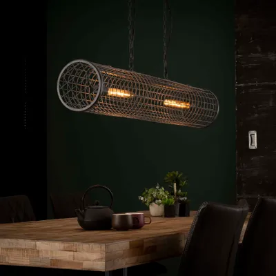 Produktbild von Hoyz - Hängelampe - Ø20 cm Zylindrische Hängelampe - Industriell - Mesh