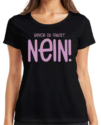 Immagine prodotto di Prima di chiedere no! sarcastico umoristico idea regalo sfacciato signore T-shirt, nero, S