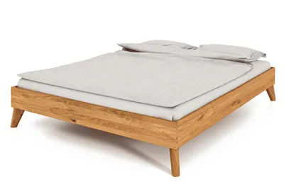 Produktbild von Bett GREG 140 x 200 aus Massivholz, ohne kopfteil, Naturgeölt