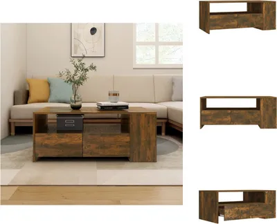 Zdjęcie produktu dla vidaXL Stolik kawowy dąb wędzony 102x55x42 cm materiał drewnopochodny - Stoliki kawowe