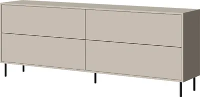 Produktbild von Furniture24 Kommode Masha 200 X 75 X 39 Cm Sidedeboard Push To Open Kaschmir Metallfüße 4 Klappen
