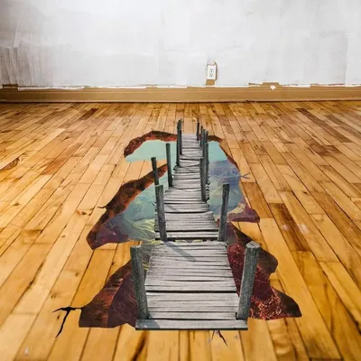 Produktbild von Decords 3D-Bodenaufkleber mit Galaxie-Motiv, Modell 036-005 – Größe: 460 × 378 cm