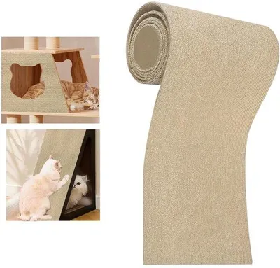 Produktbild von Selbstklebende Katzenkratzmatte, schneidbar, 40x200cm, Creme, Schutz für Möbel