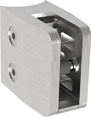 Produktbild von Economy Glasklemme für Rundrohre - Glasscheiben Halterung - Klemmhalterung Glasplatten zwischen 8-12,76mm, Edelstahl geschliffen