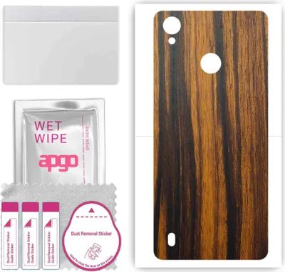 Produktbild von apgo Rückseite Schutzfolie, Skin, kompatibel mit ZTE Blade A7 Vita, Hinten Displayschutzfolie aus Vinylfolie, kratzfest, einfache Montage - Tigerwood