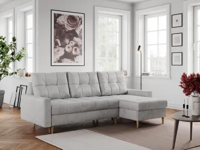 Produktbild von Ecksofa mit Schlaffunktion, Universal Schlafsofa - COLIN - Hellgrau