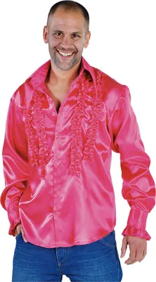 Produktbild von M213221-4-M pink Herren Rüschenhemd Discohemd Gr.M=52