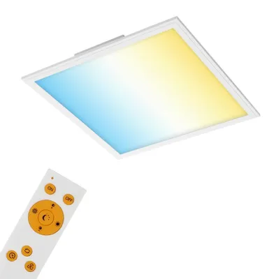 Image de CCT Panneau LED BRILONER LIGHT PIATTO, 24 W, 2400 lm, IP20, blanc, plastique-métal, intensité lumineuse variable, avec télécommande, CCT, 45 x 45 x 4,8 cm