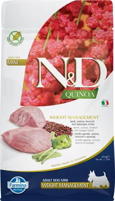 Productafbeelding van N&D Quinoa HOND Gewichtbeheersing Lam & Broccoli Mini 800g