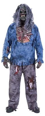 Produktbild von Deluxe Zombie Verwesungs-Look 3D Kostüm One Size bis 185 cm & 85 kg für Halloween & Zombie Walk