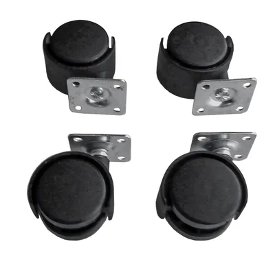 Produktbild von 4x MÖBELROLLEN - Ø 40mm mit Anschraubplatte Schwarz Lenkrollen Transportrollen Schwenkrollen Laufrollen Rollen 65