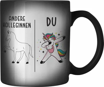 Produktbild von Trendation - Beste Kollegin Farbwechsel Zauber-Tasse Geschenk Spruch Lustig Lieblingskollegin Geburtstag (Schwarz)