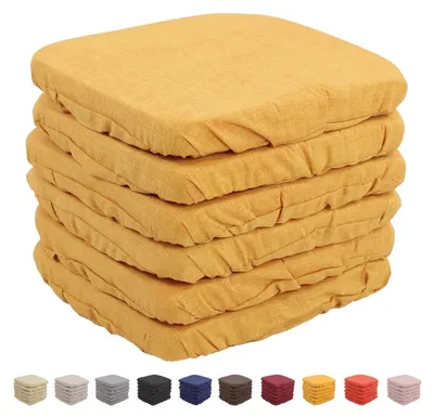 Image de Ensemble de 6 coussins de siège lavables, d'une épaisseur de 6 cm, fabriqués en coton