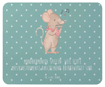 Produktbild von Mr. & Mrs. Panda Mouse Pad Mundharmonika Freude - Meeresbrise - Geschenk, Musik, Lernen, Humor, Mousepad, Musikinstrument, Folklore, Musiker, mauspad pc, Ironie