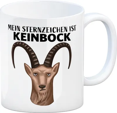Produktbild von Mein Sternzeichen ist Keinbock Comic Kaffeebecher