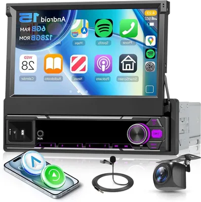Obrázok produktu pre Autorádio - Android autorádio - 1 DIN rádio - Autozvukový systém - Multimediálny prehrávač do auta