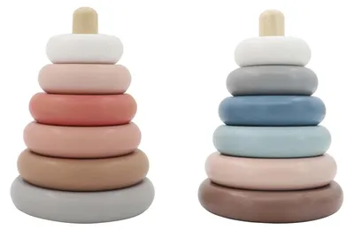 Image de Houten Stapeltoren Pastel, 6dlg.