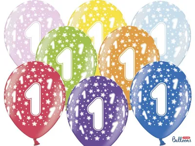 Produktbild von 6 Luftballons 1. Geburtstag bunt