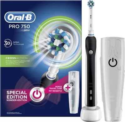 Produktbild von Oral-B PRO 750 CrossAction + pouzdro - Elektrický zubní kartáček - černý