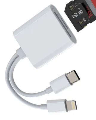 Obrázok produktu pre Adaptér čítačky SD kariet s USB-C a Lightning konektorom (2 v 1) pre Apple iPhone 15, 14