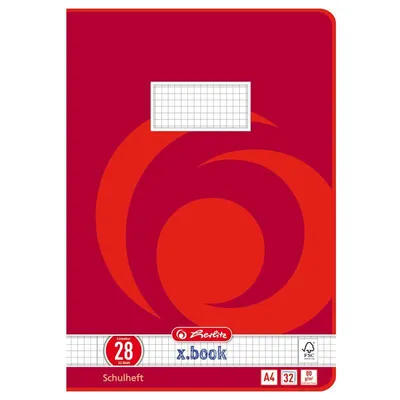Zdjęcie produktu dla Herlitz 340281, Czerwony, Biały, 32 ark., Papier w kratkę, A4, 80 g/m², Papier
