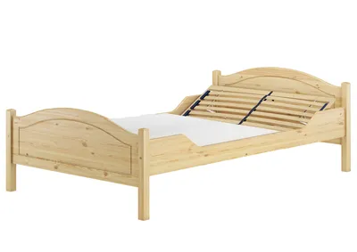 Produktbild von Breites Einzelbett 120x200 Kiefer Massivholz Landhausstil V-60.30-12Federholzrahmen und Matratze inkl.
