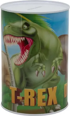 Produktbild von Dinosaurier Dinos T-Rex Kinder XL Spardose aus Weißblech 1000 ml