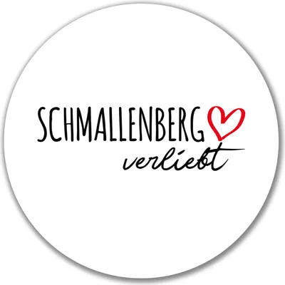 Produktbild von Huuraa Aufkleber Schmallenberg verliebt 10cm rund Sticker Geschenkidee