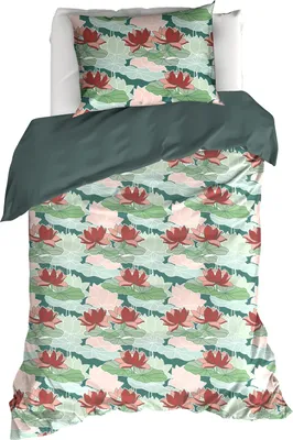 Produktbild von De Witte Lietaer Bettbezug, Koi Tidepool – 140 x 220 cm + 60 x 70 cm – Baumwollsatin