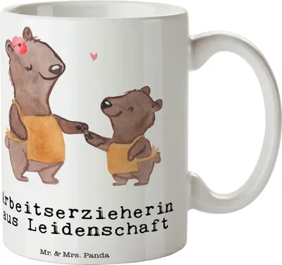 Produktbild von Mr. & Mrs. Panda haferl Arbeitserzieherin Leidenschaft - Weiß - Geschenk, Beruf, Kaffeebecher, Studium, Pott, Lustig, Kaffeepott, schöne tasse, Spruch, Ausbildung