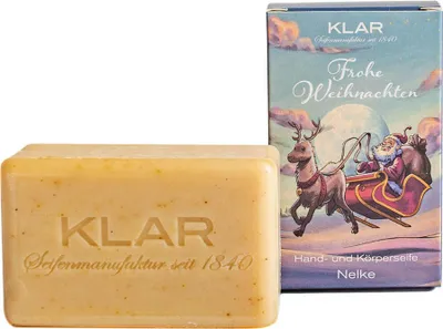 Image de Klar Seifen Weihnachtsedition Nelke 100g, Cosmos zertifiziert, (palmölfrei)