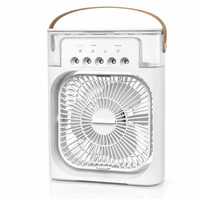 Productafbeelding van 3-in-1 klimaatapparaat met ventilator, luchtbevochtiger, LED-verlichting en USB-aansluiting, 600 ml