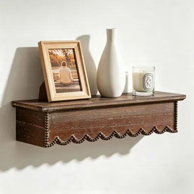 Wandregal Holz 42x16,5x10,5 cm, Landhausstil, schwebend, braun
