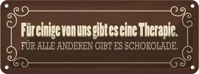 Produktbild von vianmo Blechschild 10x27 cm Schokolade Therapie Essen Trinken
