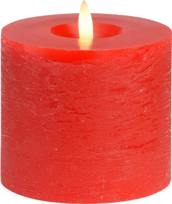 Immagine prodotto di Candela a LED sfarfallante in vera cera, 10x9 cm, rossa