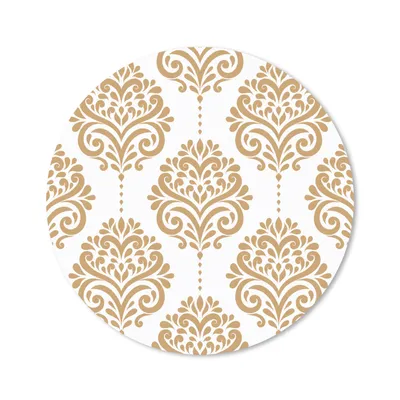Produktbild von MuchoWow® Mauspad Mousepad Vintage - Blumen - Gold - Design 20x20 cm - Mousepads - Maus Mat - Pad - Mausunterlage - Schreibtischmatte