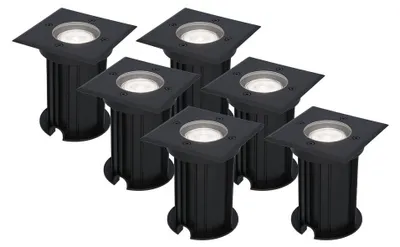 Produktbild von hoftronic LED Bodeneinbaustrahler 6x 4W 345lm 6500K GU10 Schwarz IP67