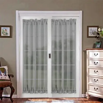 Obrázok produktu pre sada 2 dverových závesov 64x102cm Polopriehľadný voálový záves Grey