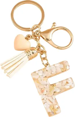 Obrázok produktu pre Kľúčenka Abeceda - F/Biela | Elegantný Prívesok KP37802