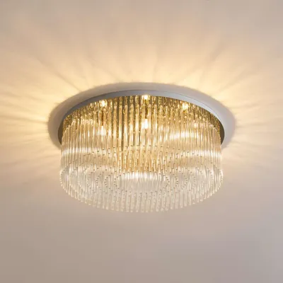 Produktbild von KOSILUM - Deckenleuchte, Metall und Glas - Transparent und goldfarben - Sandrilla