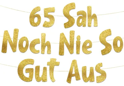 Geburtstagsgirlande 65 Jahre Gold Glitzer